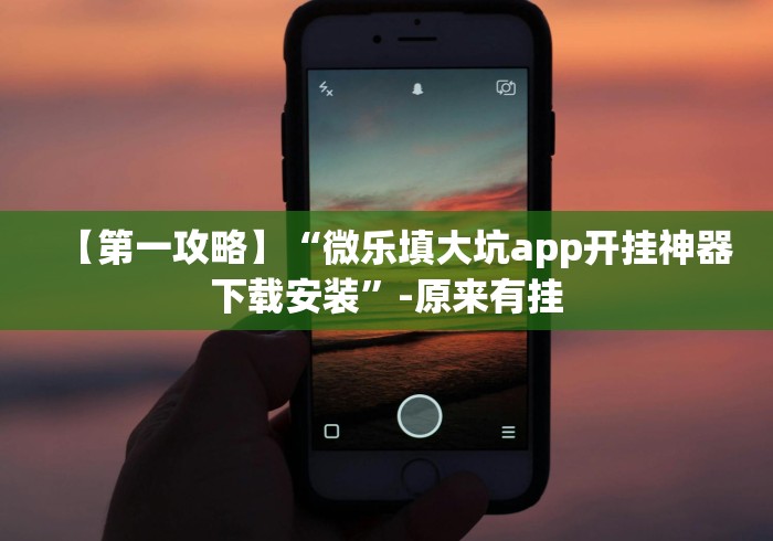 【第一攻略】“微乐填大坑app开挂神器下载安装”-原来有挂