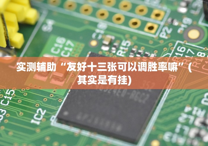 实测辅助“友好十三张可以调胜率嘛”(其实是有挂)