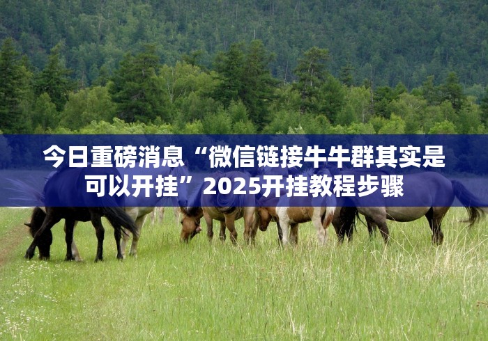 今日重磅消息“微信链接牛牛群其实是可以开挂”2025开挂教程步骤